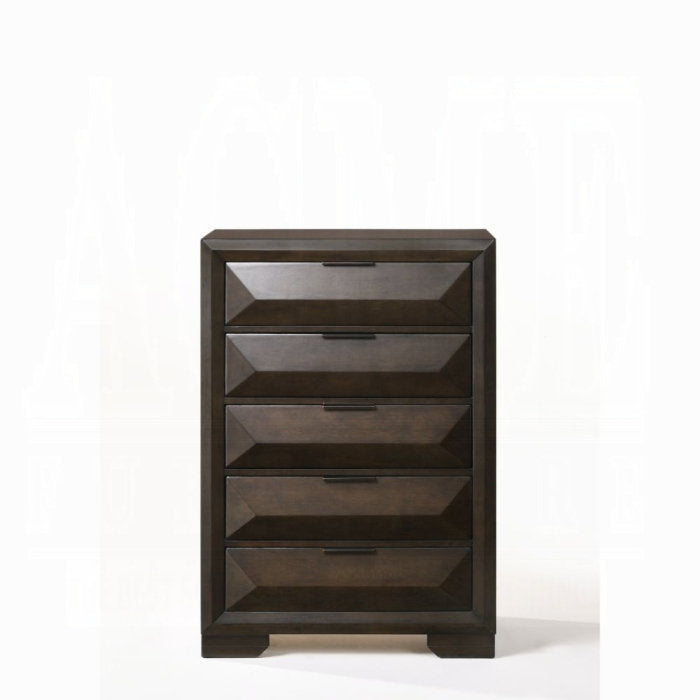"LAURA" Chest, Espresso, 5 Pullout Storage Drawers