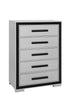 "AMELIA BLACK" Deluxe Bedroom Set, 6Pc, Sleek Silver, Black Accent Trim