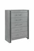 "LOGAN SILVER" Deluxe Bedroom Set, 6Pc, Sleek Silver, Dazzling Crushed Crystal Accents
