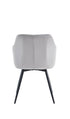T-1550 | C-1551 Dining Set, 7 Pc, 71" Table + 6 Chairs, Light Grey Chairs, White Faux Marble Top Table