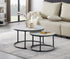 IF-2630 Coffee Table Set, 2Pc, Nested, Sintered Stone White Marble Top, Black Steel Base