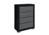 "EMMA" Chest, Black + Brey, 4 Spacious Pull-Out Drawers