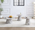 IF-2682 End Table, Round Top, Grey Marble Look, Fluted Cone Base, Sold Each