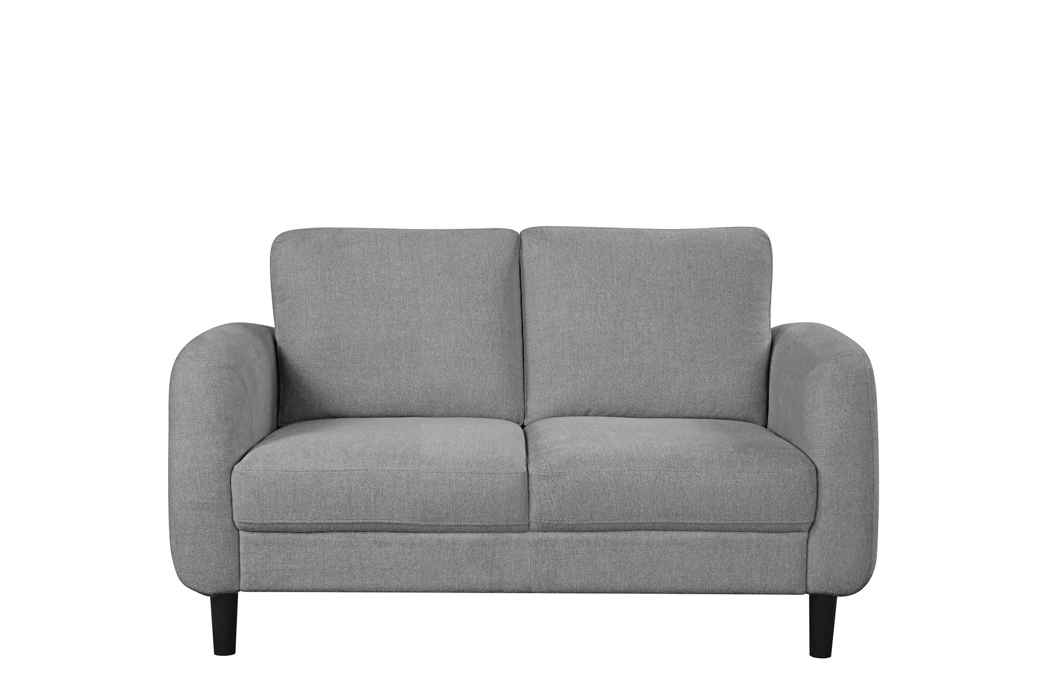 IF-8250 Loveseat, Grey, Soft-Touch Fabric, Black Legs