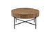 IF-3211 Coffee Table, 32" Round, Rich Warm Walnut Finish with Natural Wood Grain Texture, Vertical Ribbed Detailing