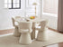 T-1435 C-1436 Dining Set, 5 Pc, 48" Round Table + 4 Chairs, Light Travertine-Look Finish