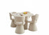 T-1435 C-1436 Dining Set, 5 Pc, 48" Round Table + 4 Chairs, Light Travertine-Look Finish