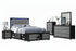"EMMA" Deluxe Bedroom Set, 6Pc, Black Grey, LED Lighting, USB Charging, Built in Bench