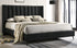 IF-5231 Bed, Black Velvet, Wing Bed, Vertical Tufted Headboard