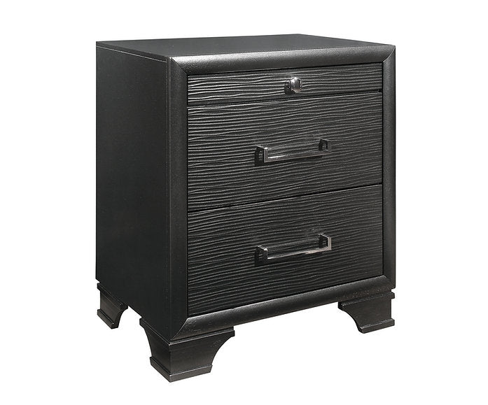 "AVA JORDYN GREY" Deluxe Bedroom Set, Grey Lacquered Finish