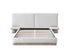 IF-5927 Bed, Tall Panel Headboard, Floating Night Stands, Ivory Fabric