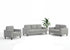 IF-8240 Sofa Set, 3Pc, Grey, Soft-Touch Fabric, Black Legs, Stainless Steel Cup Holders