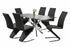 T-1448 | C-1785 Dining Set, 7 Pc, 63" Table + 6 Chairs, Chrome + Glass Table, "Z" Chrome + Black Chairs