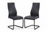 C-1578 Dining Chair, Black Faux Leather, C-Shaped Black Steel Base, Diamond Stitching, (Set of 2)