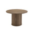 T-1408 | C-1413 Dining Set, 5 Pc, 48" Round Wood Table, Pedestal Design, Hidden Door, Fluted Base, 4 Black Chairs