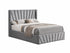 IF-5870 Lift Bed, Silver-Grey Velvet, Enclosed Storage, Elegant Fan-Tufted Headboard and Footboard