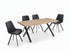 C-1821 Dining Chair, Black, Faux Leather, Curved Backrest, (Set of 2)