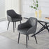 C-1416 Dining Chair, Dark Grey, Faux Leather, Elegant Vertical Channel Stitching Detail, Set of 2