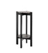 IF-090 Side Accent Table, Round, 15" Diameter, Grey Top, Black Legs, 2 Tier