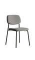 C-1652 Dining Chairs, Grey Textured Fabric, Rounded Cushioned Backrest and Seat, (2 Piece Set)