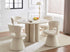 T-1435 C-1436 Dining Set, 5 Pc, 48" Round Table + 4 Chairs, Light Travertine-Look Finish