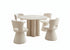 T-1435 C-1436 Dining Set, 5 Pc, 48" Round Table + 4 Chairs, Light Travertine-Look Finish
