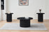 IF-2660 Coffee Table Set, 3Pc, Black Base, Black Round Wooden Top