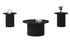IF-2660 Coffee Table Set, 3Pc, Black Base, Black Round Wooden Top