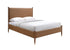 IF-5125 Bed, Brown Wooden legs, Upholstered Headboard, and Frame