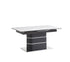 T-1410 | C-1411 Dining Set, 7Pc, Extension Table, 63"-79", Sintered Stone Top, White Marble, Light Grey Swivel Chairs