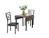 IF-1023 Dining Set, 3Pc or 5Pc, Adjustable 30" - 48" Brown Table Top, Adjustabe, Black Metal Frame, 2 Drop Leafs, Faux Leather Seat Chairs, Black Metal Frame