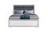 "ANDROS SILVER" Deluxe Bedroom Set, 6Pc, Glossy White, Glamorous Silver Trim, LED Accent Lighting