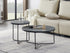 IF-2621 Coffee Table Set, 2Pc, Nested, Sintered Stone Armani Grey Marble Top, Black Steel Base