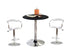 T-135 | ST-7500W Pub Set, 3Pc, Adjustable Height Table, Adjustable Height Chairs, White Stools, Chrome Base