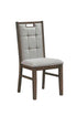 C-1620 Dining Chair, Brown Frame, Beige Fabric Upholstered Seat and Back (Set of 2)
