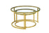 IF-2612 Coffee Tables, 2Pc Set, Nesting, 32" Round, 24" Round, Gold Steel Frames with Tempered Glass Tops