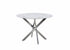 T-1445 Dining Table, White Faux Marble, 44" Round, Glass Top, Chrome Metal Frame
