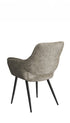 C-1546 Dining Chair, Mushroom Colour, Textured Faux Leather, Modern Stitching Details, Set of 2