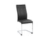 T-1448 | C-1877 Dining Set, 7 Pc, 63" Table + 6 Black Chairs, Chrome Steel Table Legs, Glass Top