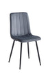 C-1474 Dining Chair, Dark Grey Velvet, Black Steel Legs