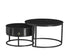 IF-2667 Coffee Table Set, 2Pc, Nested, Marquina Midnight Black Stone Top, Black Steel Base