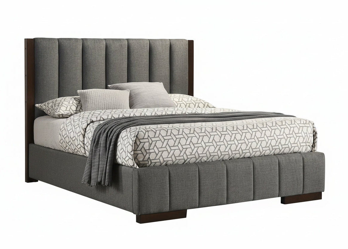 "DYLAN" Bed, Grey, Fabric