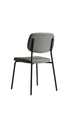 C-1652 Dining Chairs, Grey Textured Fabric, Rounded Cushioned Backrest and Seat, (2 Piece Set)