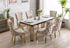 7 Pc Dining Set 71" Gold with Ceramic Marble Table  T-1275 | C-1285