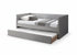IF-306 Day Bed, Soft-Touch Grey Fabric,  Pull-Out Trundle, Optional Mattresses