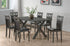 T-1095 | C-1097 Dining Set, 7 Pc, 67" Table + 6 Chairs, Antique Grey, Black Faux Leather Chairs