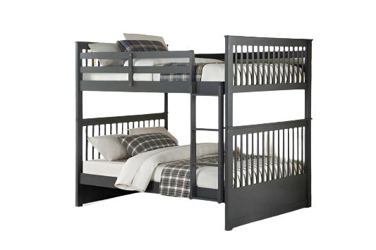 B-123 Bunk Bed, Grey, Double / Double, Wood