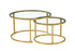 IF-2612 Coffee Tables, 2Pc Set, Nesting, 32" Round, 24" Round, Gold Steel Frames with Tempered Glass Tops