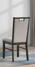 C-1620 Dining Chair, Brown Frame, Beige Fabric Upholstered Seat and Back (Set of 2)