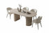 T-1641 | C-1644 Dining Set, 5Pc, 71" Oval, Light Travertine Stone Top